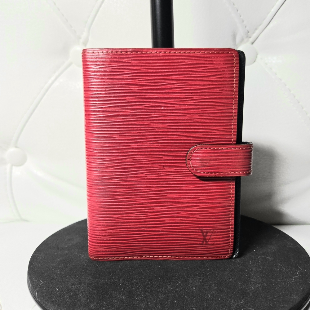 Louis Vuitton red Epi leather PM agenda cover With Note 2013.